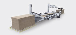 A Zünd BHS150 D3-3XL-3200 cutting system with a large stack of materials ready for processing. A Zünd BHS150 D3-3XL-3200 cutting system with a large stack of materials ready for processing.