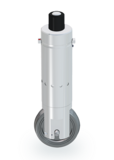 The CTT1 module from Zünd Systemtechnik, a vertical cutting tool with a circular base and a black and white top. The CTT1 module from Zünd Systemtechnik, a vertical cutting tool with a circular base and a black and white top.