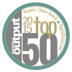 Digital Output 2015 Top 50 Award badge, Readers' Choice Awards, DigitalOutput.net