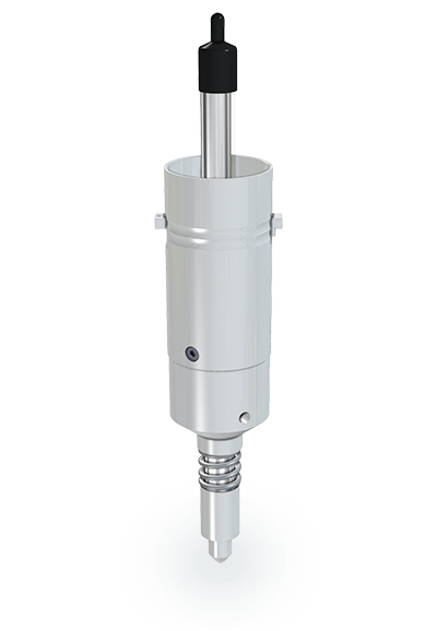 Cabezal de corte Zünd RBT con vástago extensible y punta de corte en resorte. Cabezal de corte Zünd RBT con vástago extensible y punta de corte en resorte.
